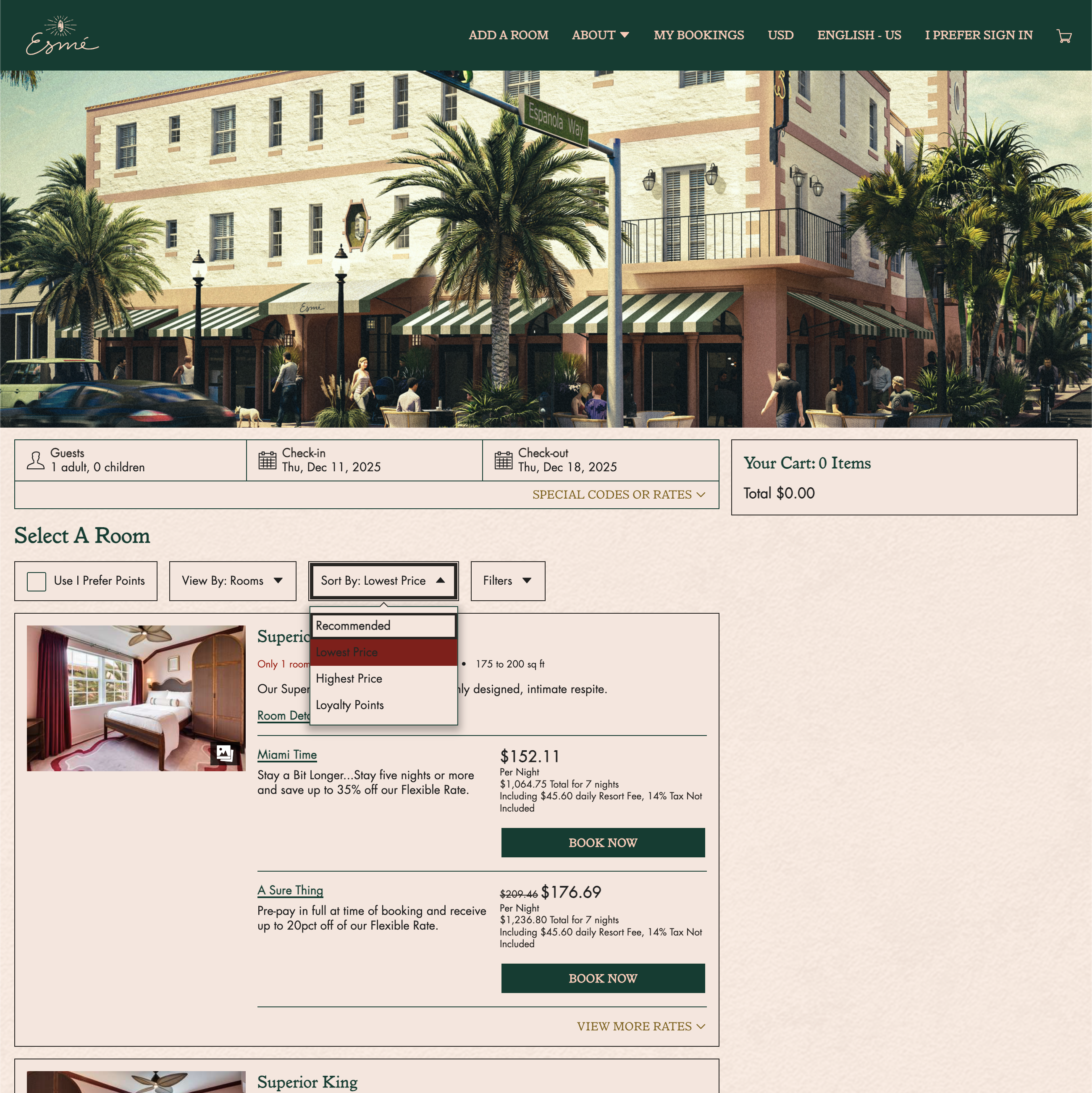 Desktop screenshot of Esmé Hotel