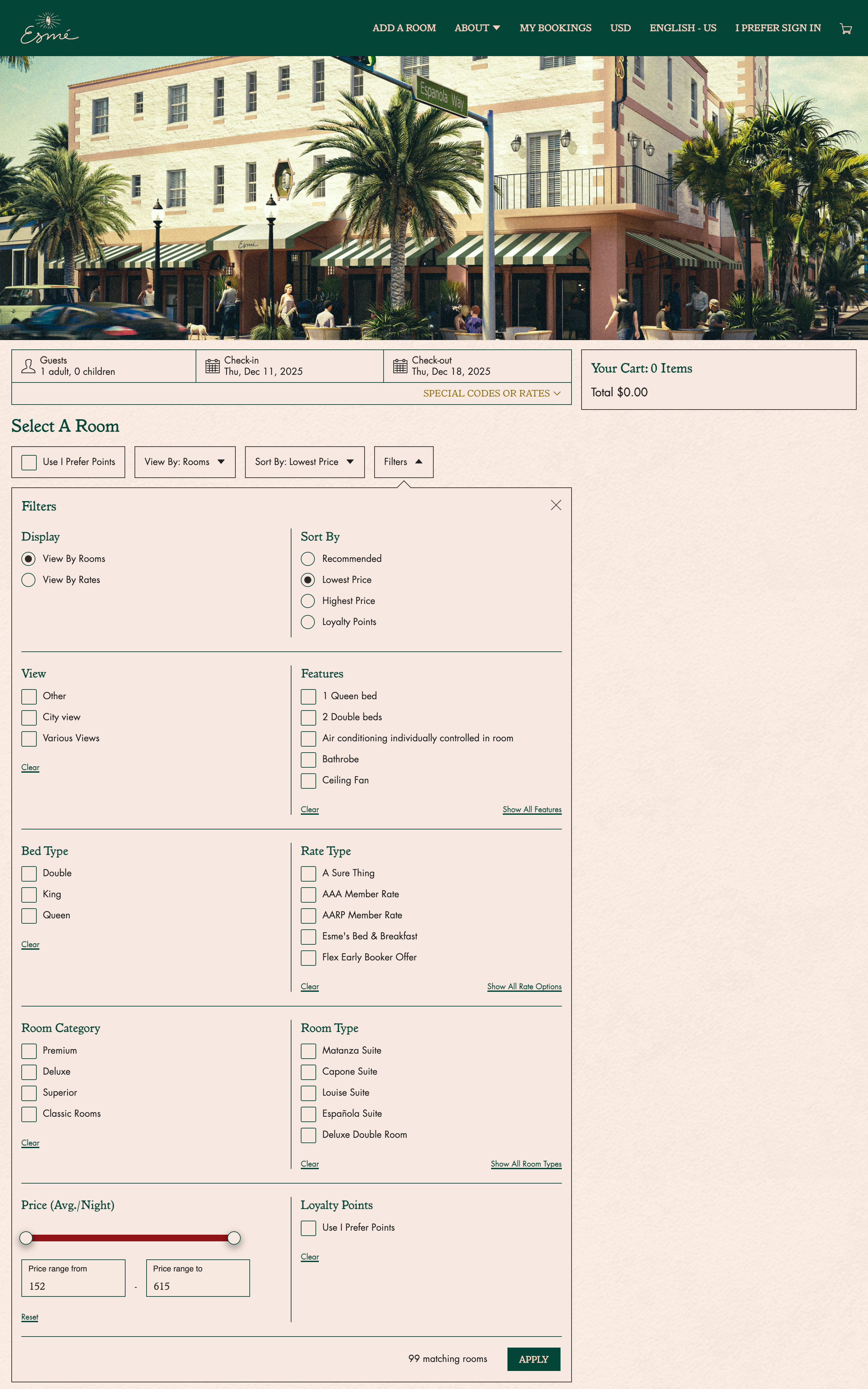 Desktop screenshot of Esmé Hotel