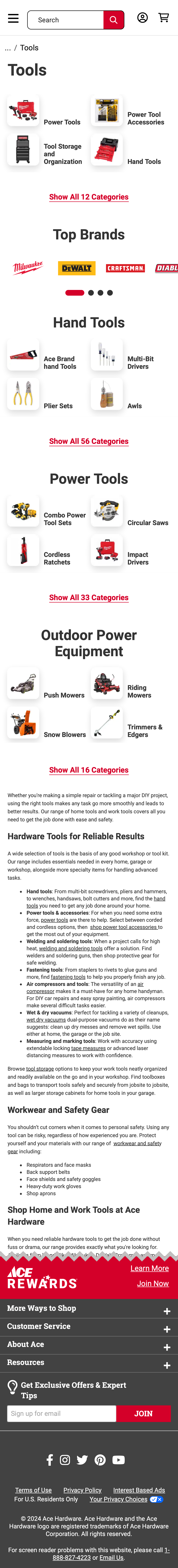 Mobile screenshot of Ace Hardware