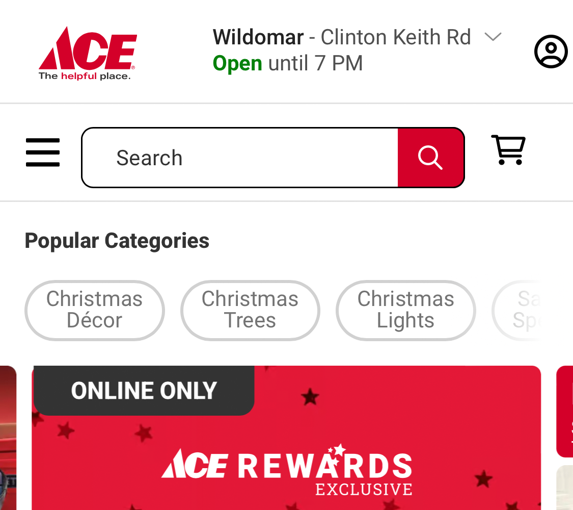 Mobile screenshot of Ace Hardware