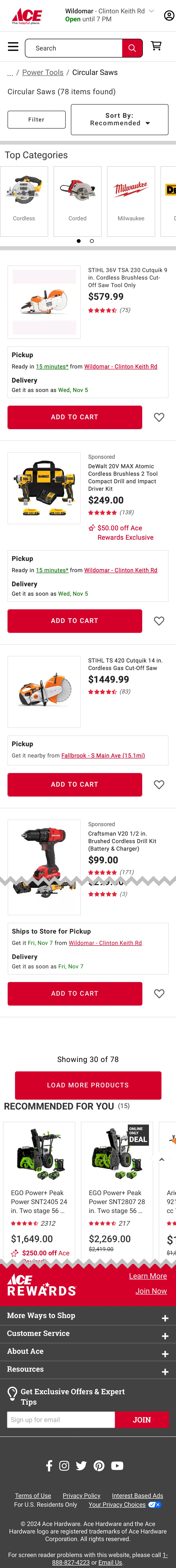 Mobile screenshot of Ace Hardware