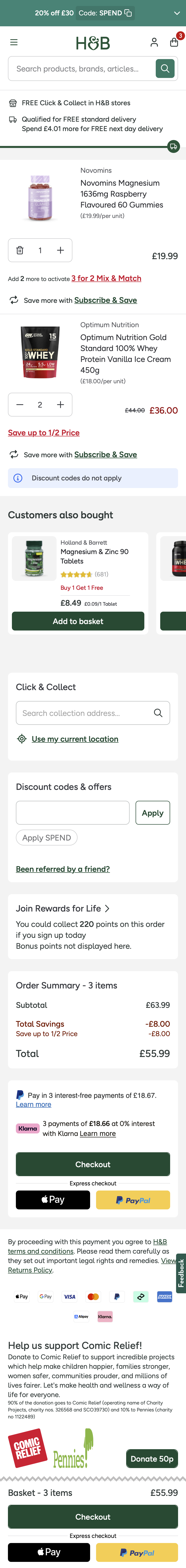 Mobile screenshot of Holland & Barrett