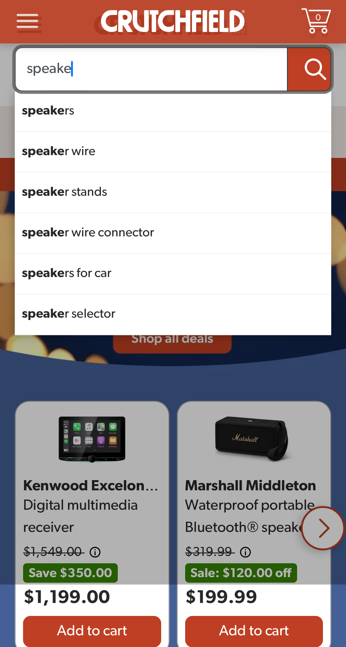 Mobile screenshot of Crutchfield