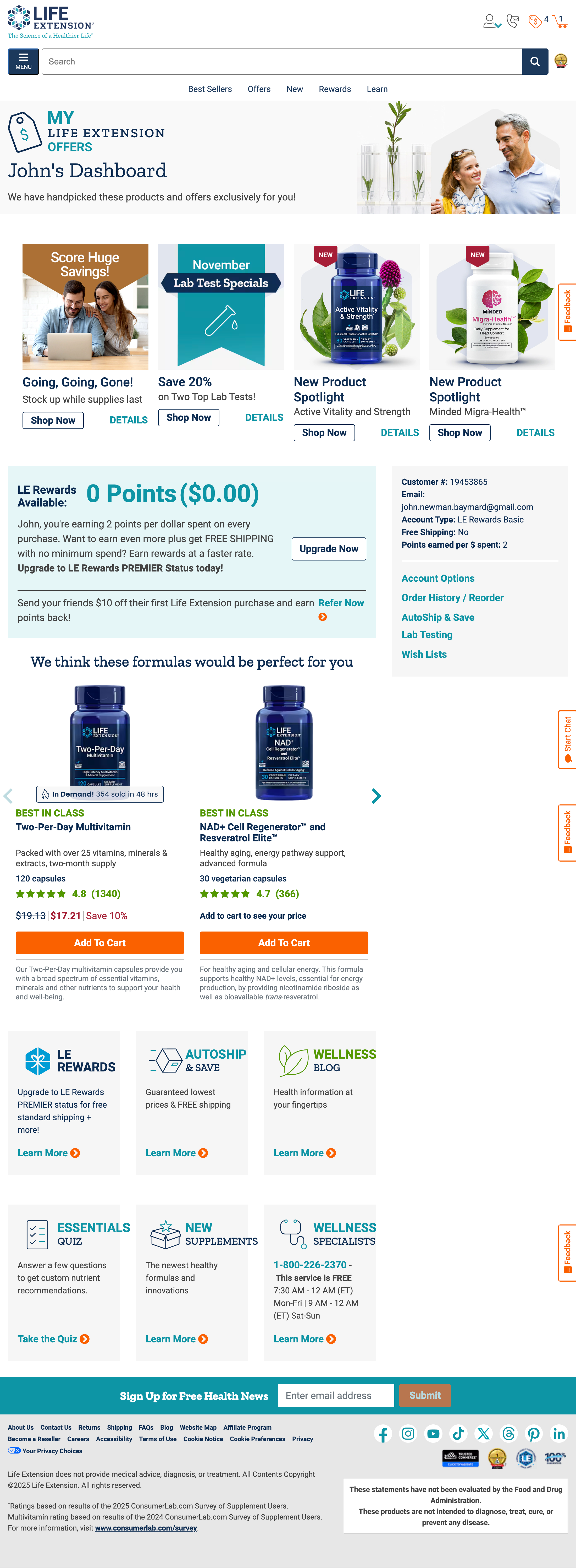 Desktop screenshot of Life Extension