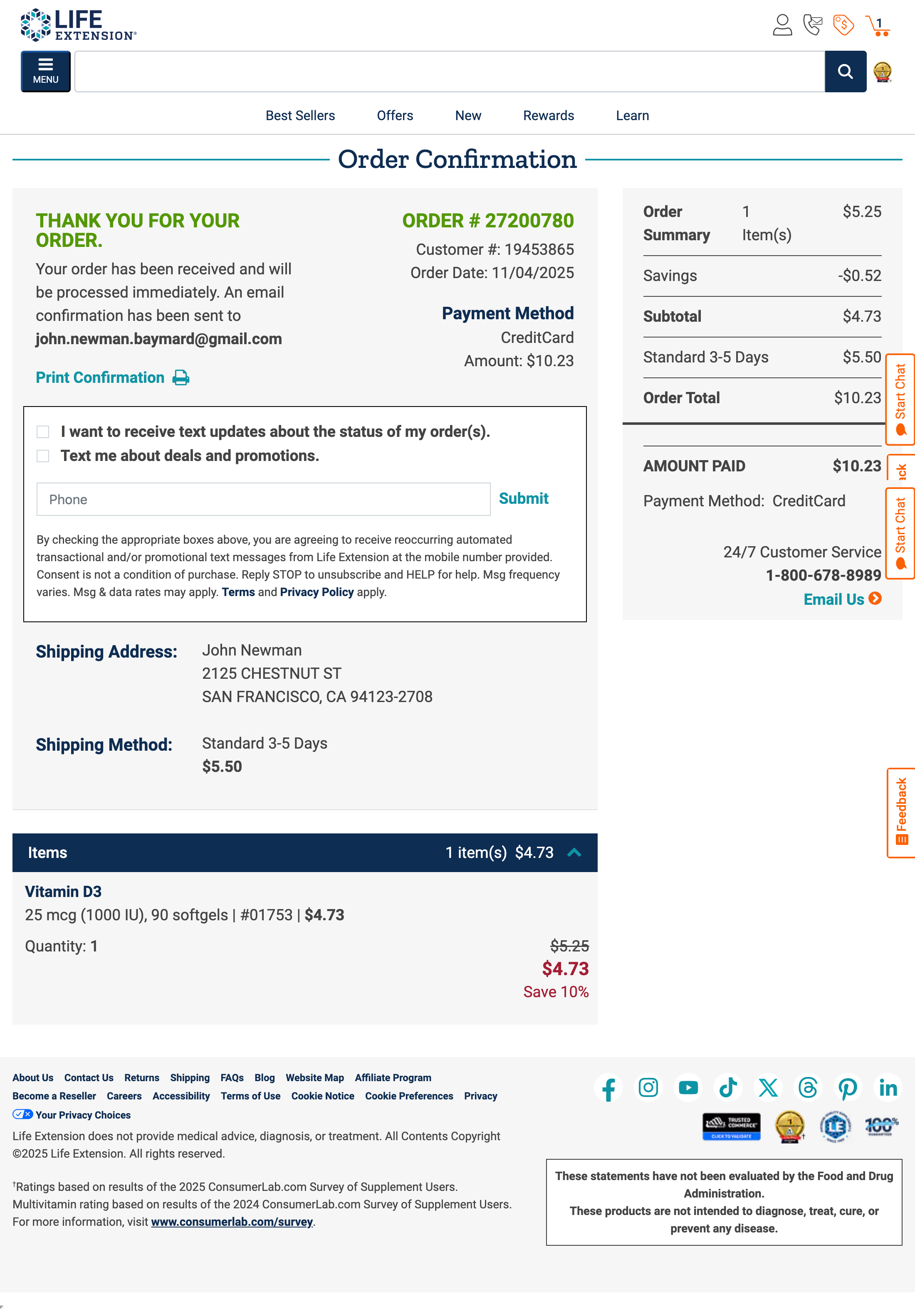 Desktop screenshot of Life Extension