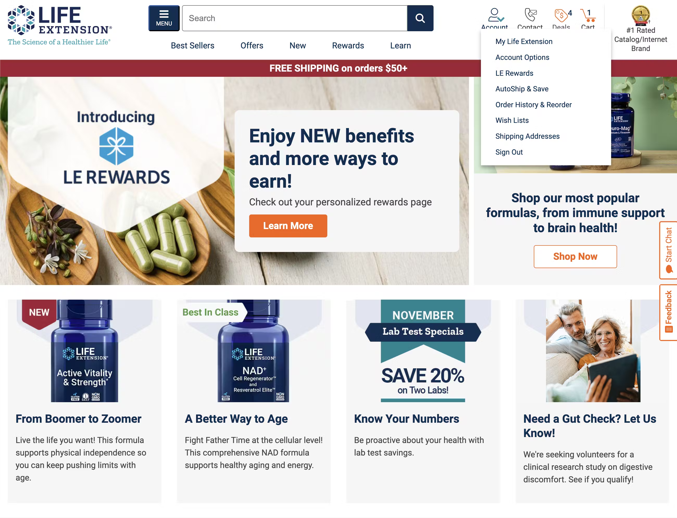 Desktop screenshot of Life Extension