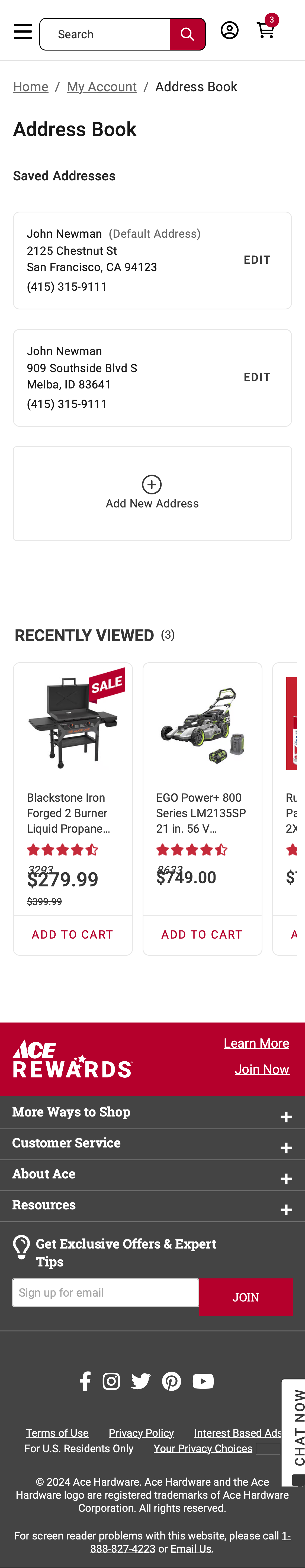 Mobile screenshot of Ace Hardware