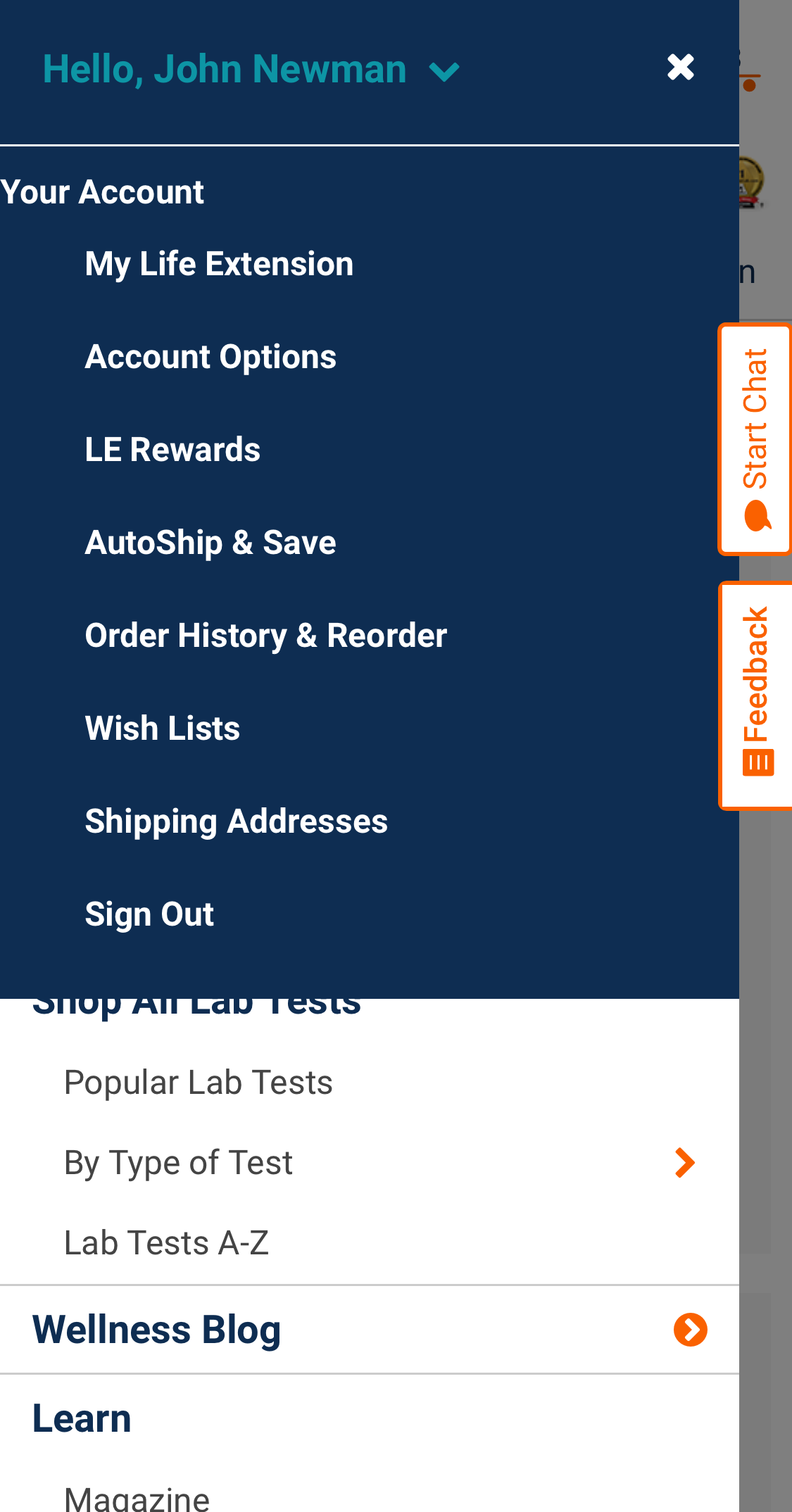 Mobile screenshot of Life Extension