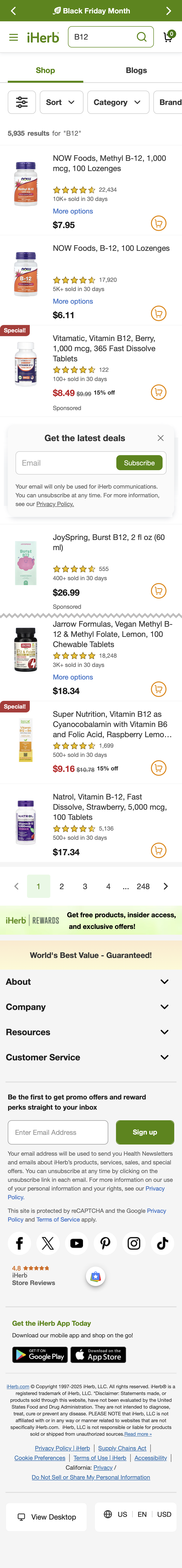 Mobile screenshot of iHerb