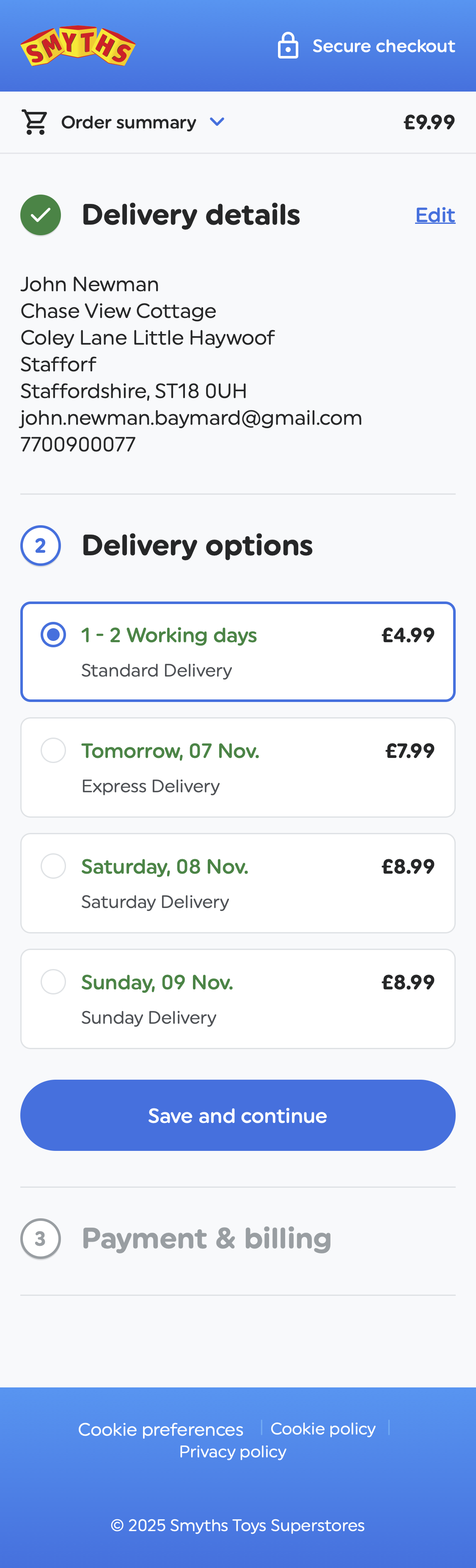 Mobile screenshot of Smyths