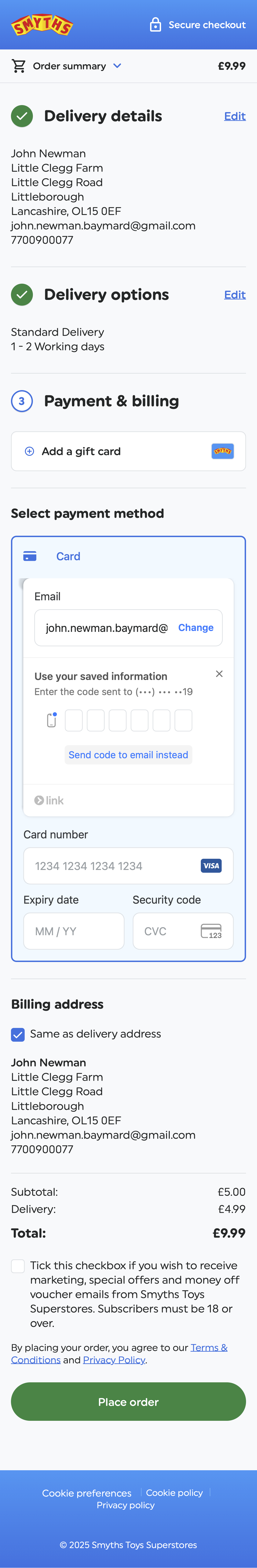 Mobile screenshot of Smyths