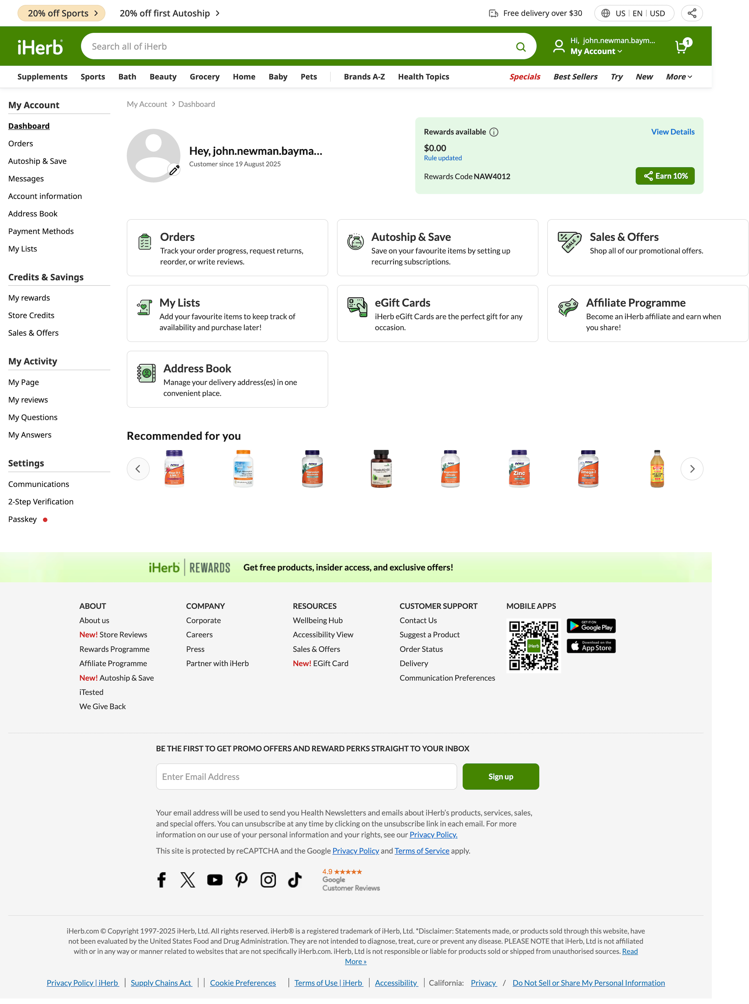 Desktop screenshot of iHerb