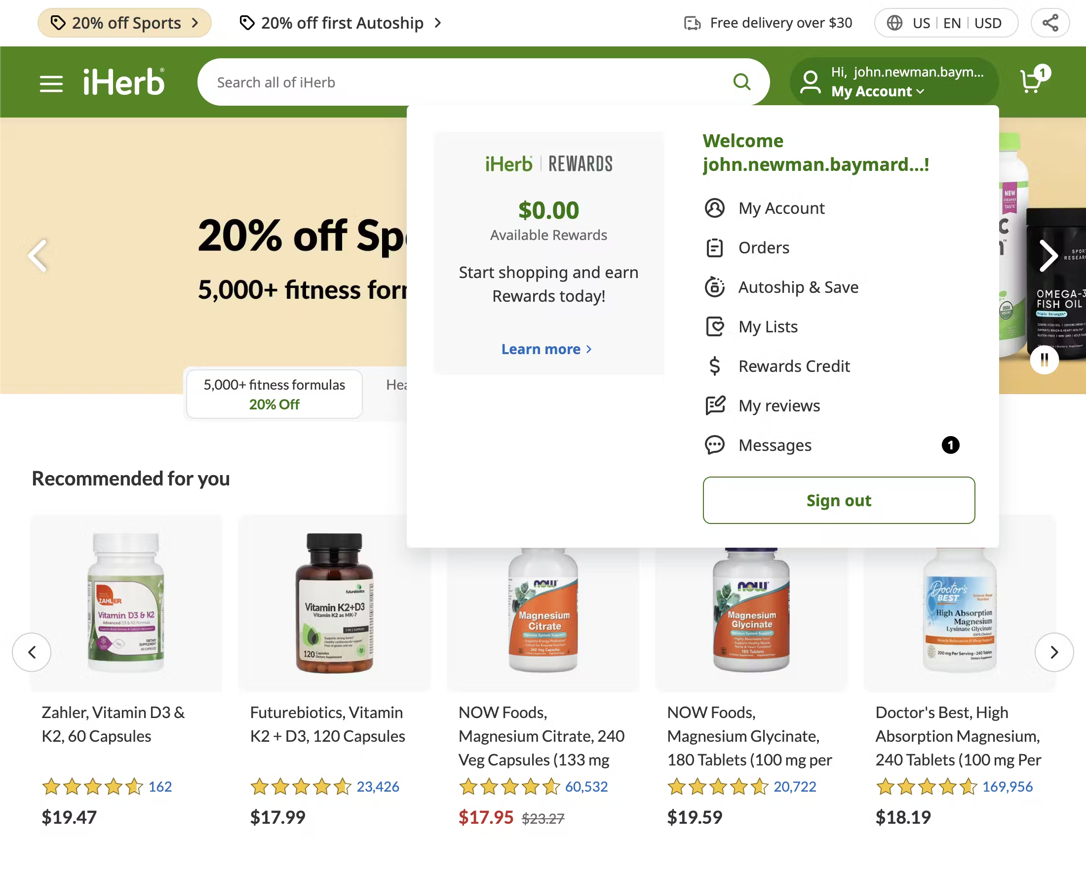 Desktop screenshot of iHerb