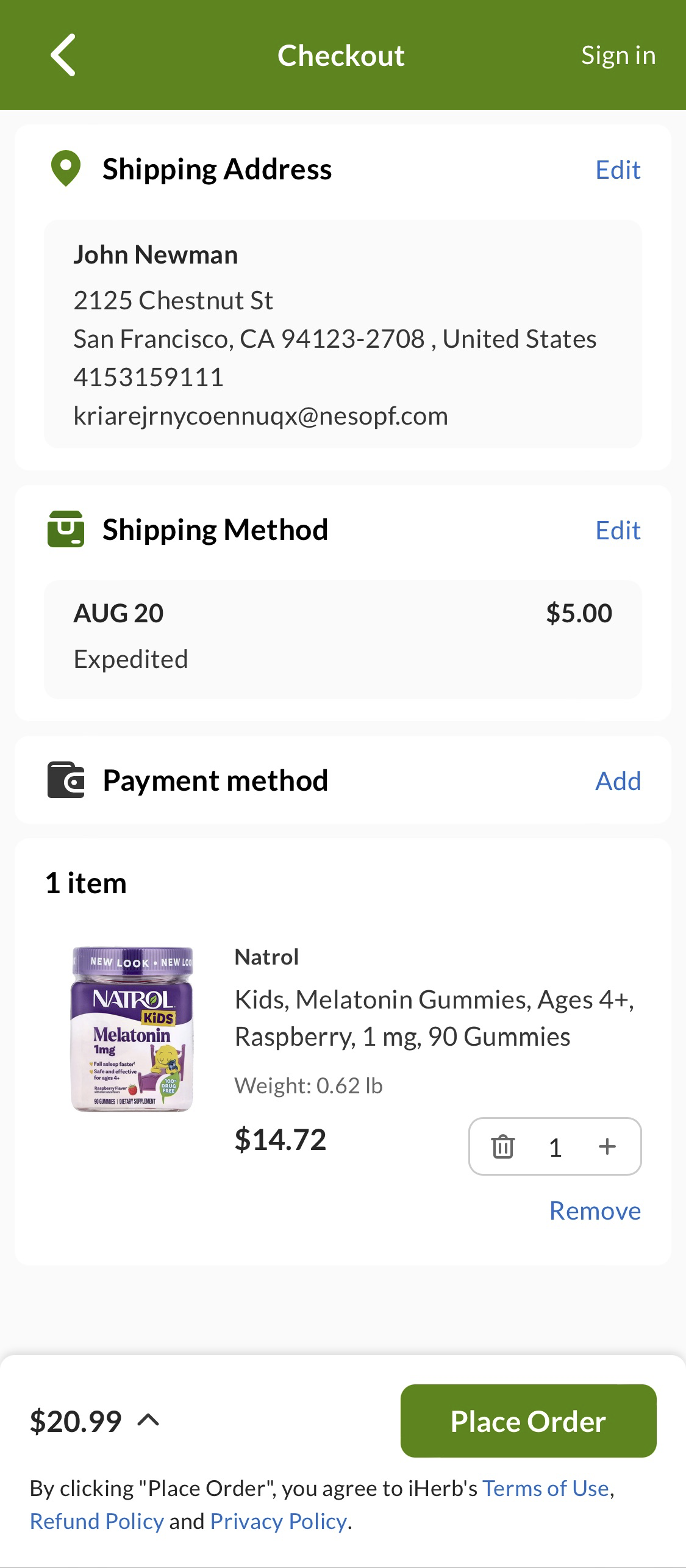 Mobile screenshot of iHerb