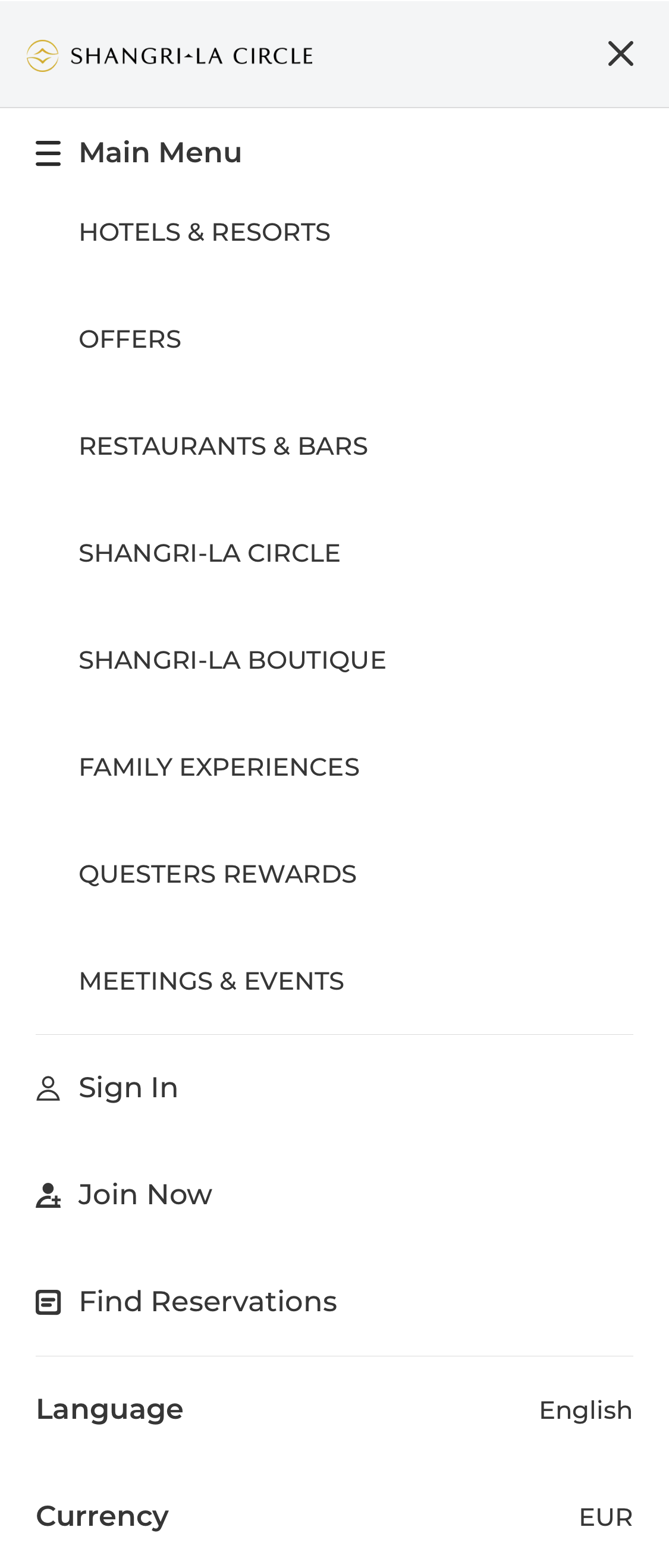 Mobile screenshot of Shangri-La