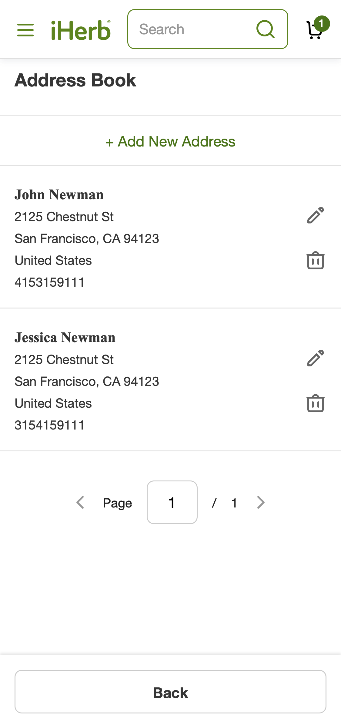 Mobile screenshot of iHerb