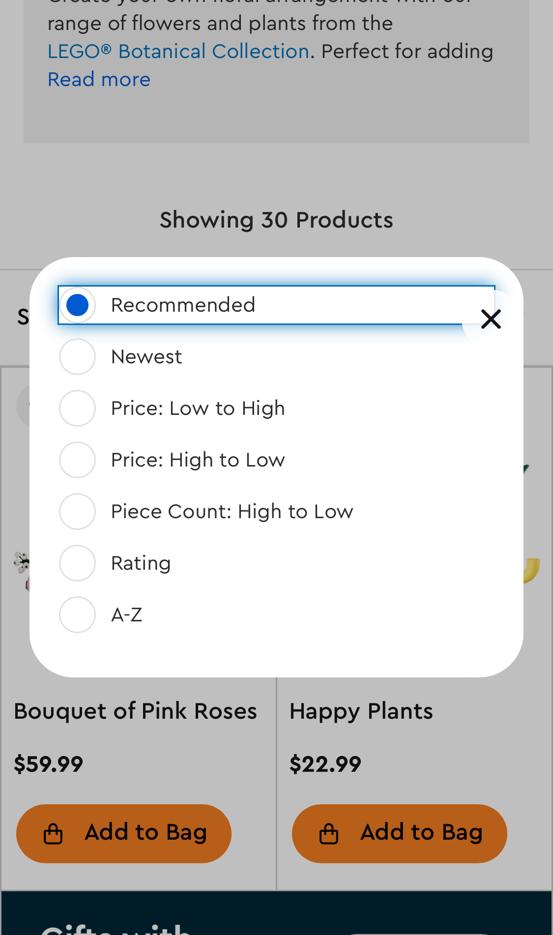 Mobile screenshot of LEGO