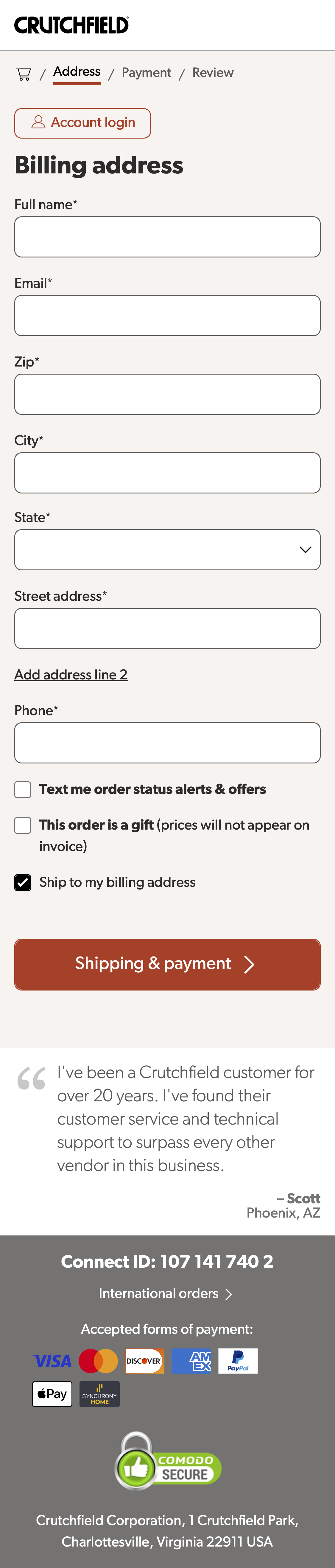 Mobile screenshot of Crutchfield