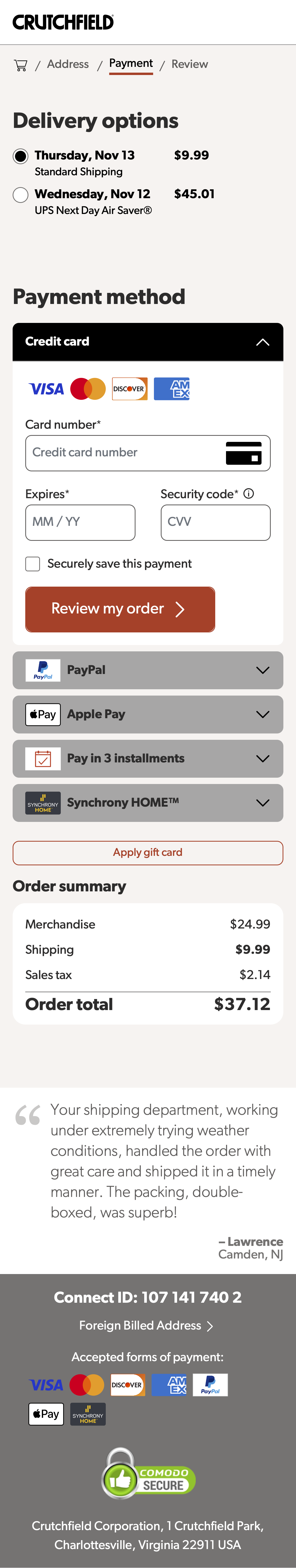 Mobile screenshot of Crutchfield