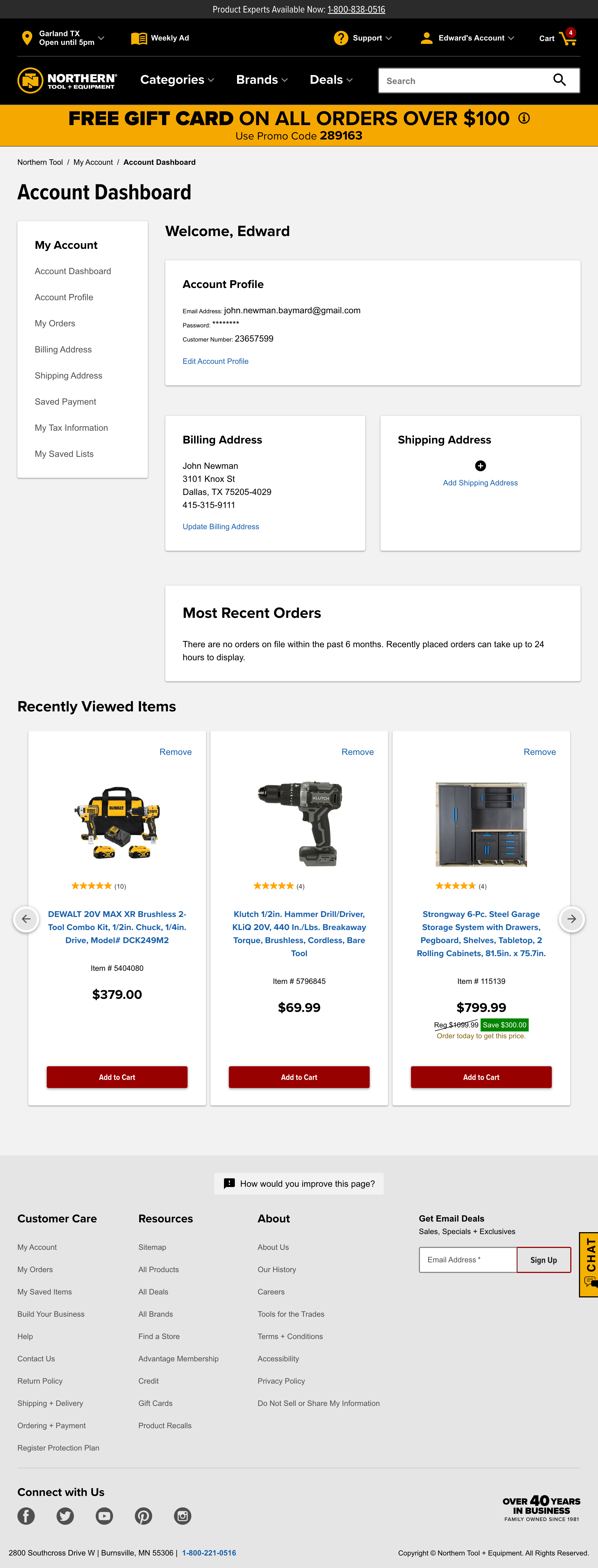 Desktop screenshot of Northern Tool