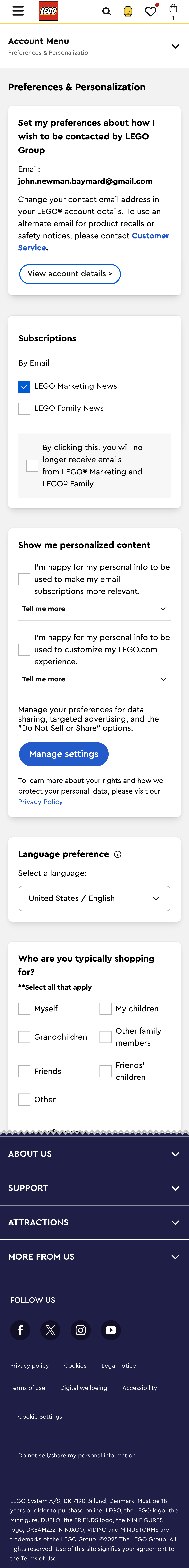 Mobile screenshot of LEGO