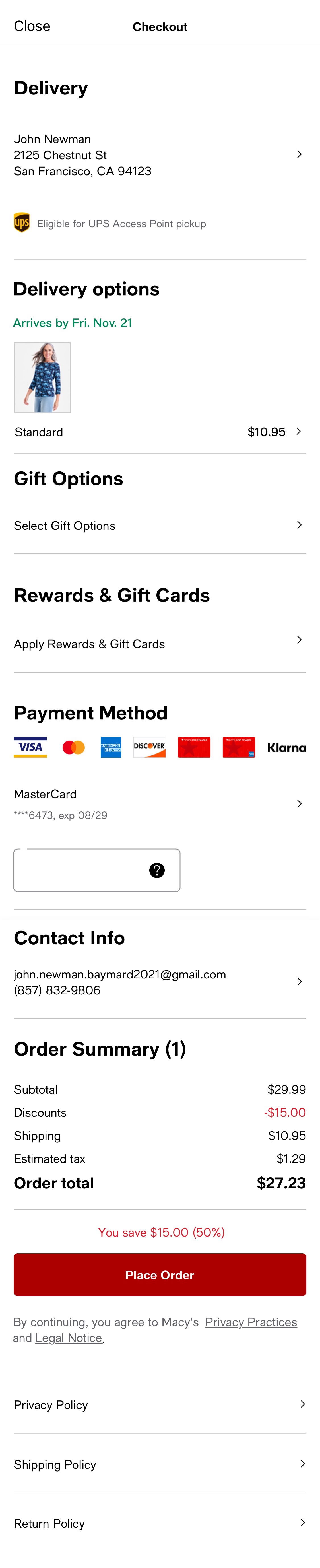 Mobile screenshot of Macy’s