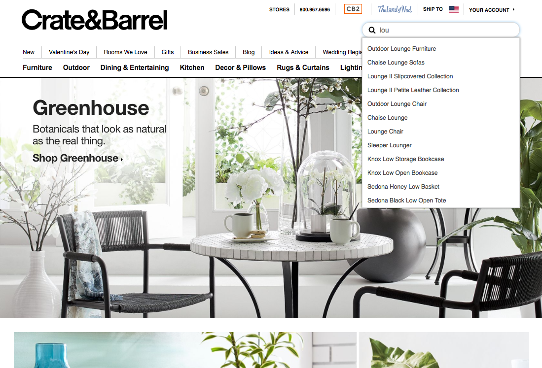 Desktop screenshot of Crate & Barrel