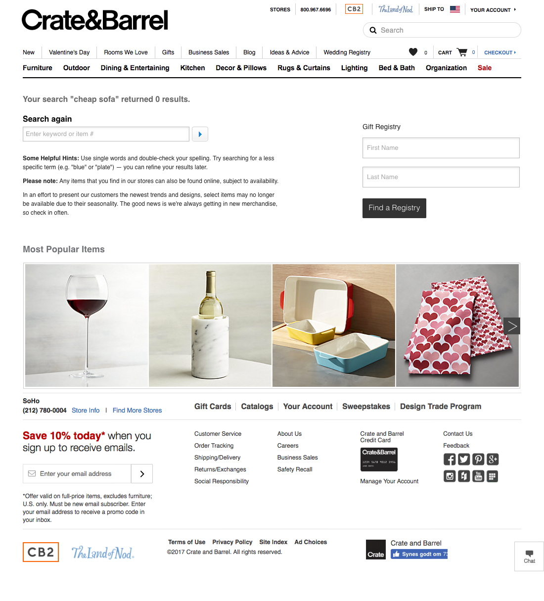 Desktop screenshot of Crate & Barrel