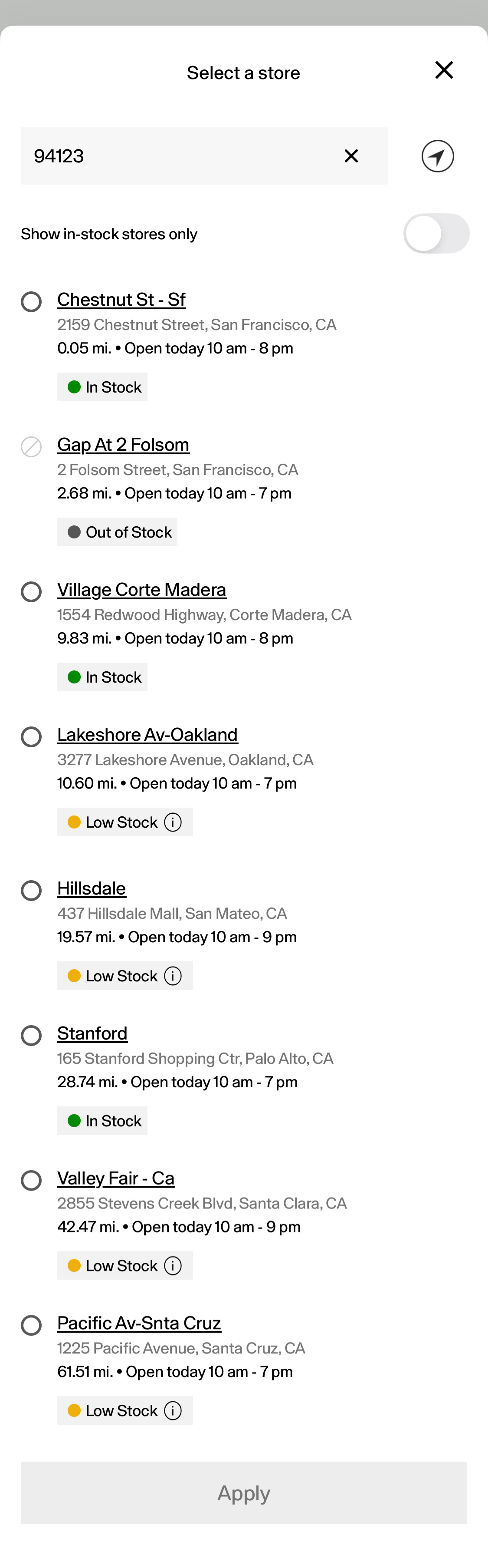 Mobile screenshot of GAP