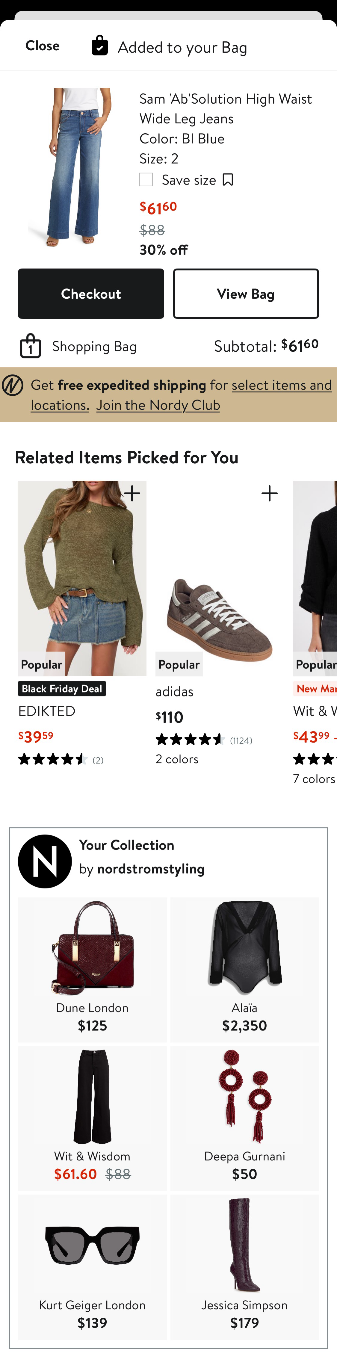 Mobile screenshot of Nordstrom