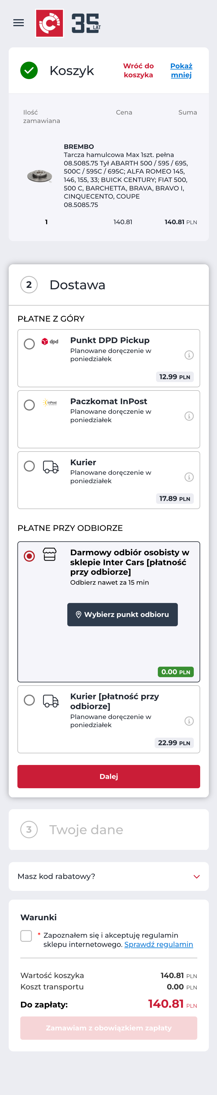 Mobile screenshot of Inter Cars