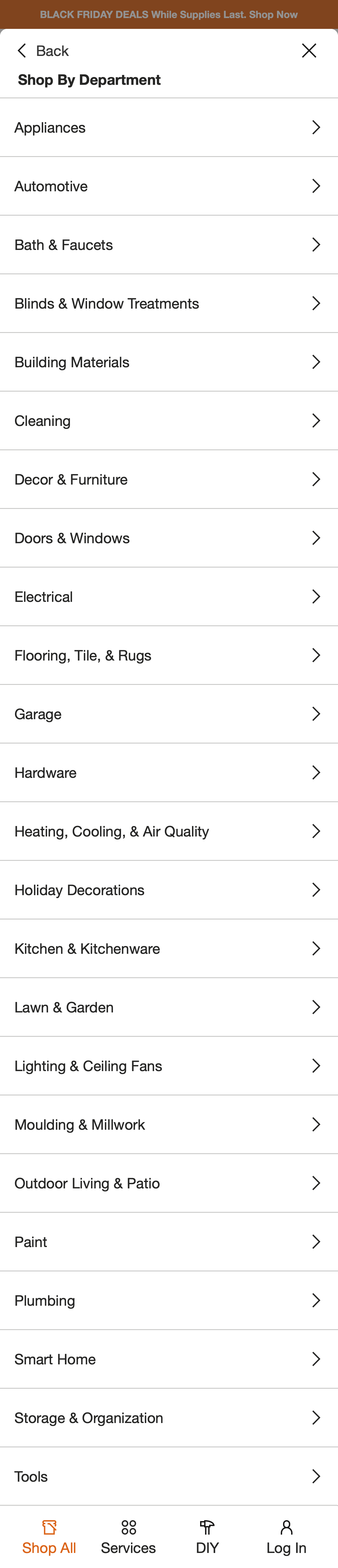 Mobile screenshot of Home Depot