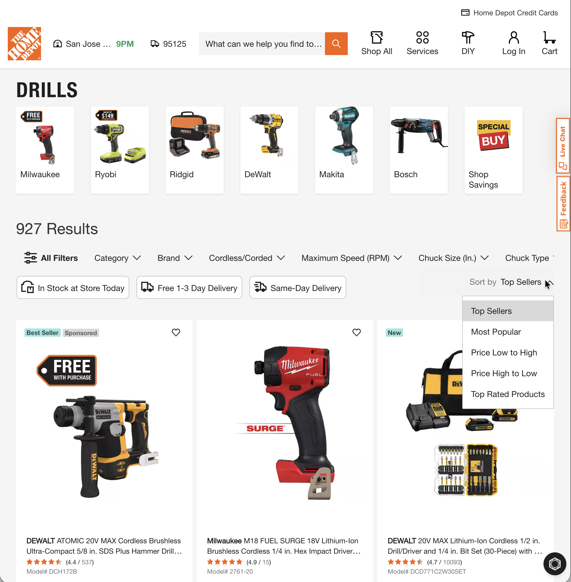Desktop screenshot of Home Depot