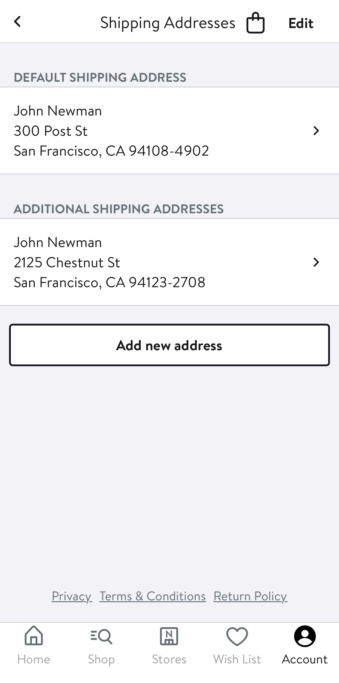 Mobile screenshot of Nordstrom