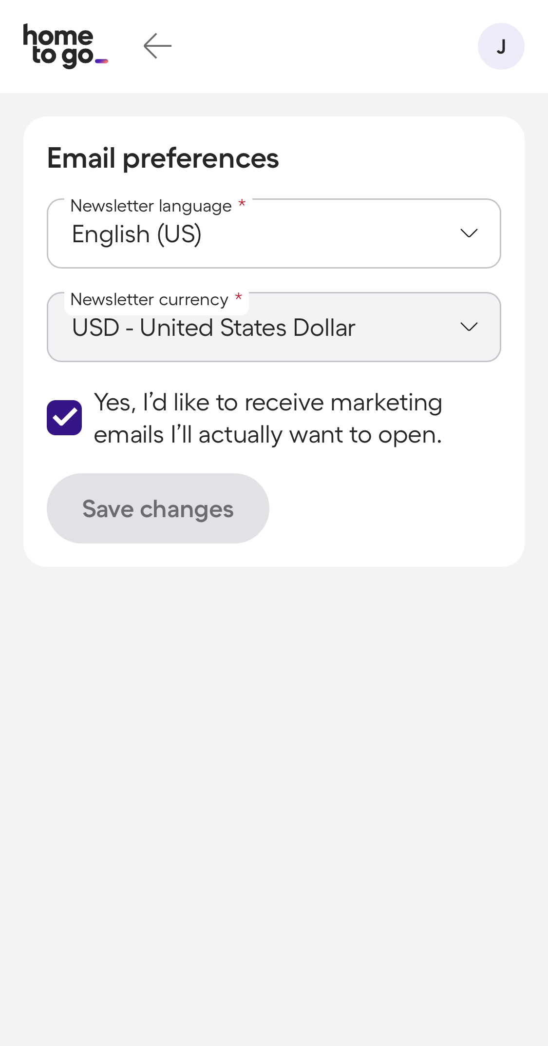 Mobile screenshot of HomeToGo
