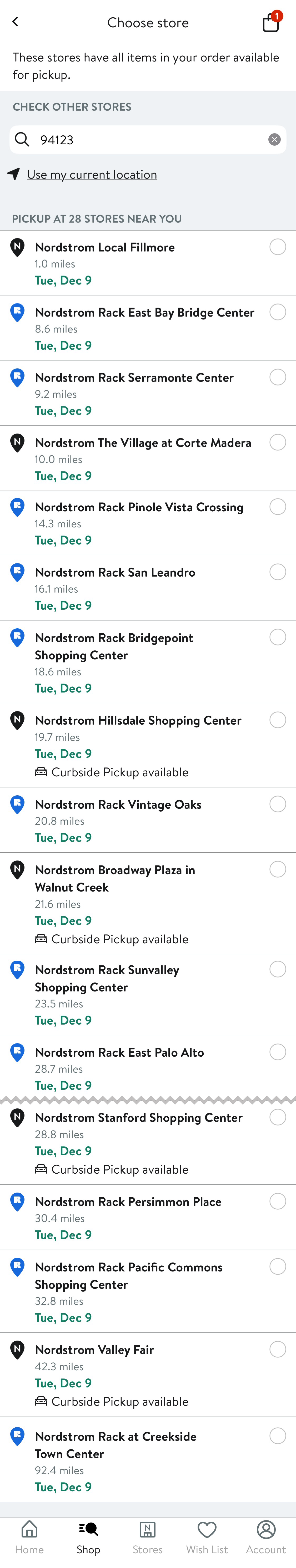 Mobile screenshot of Nordstrom