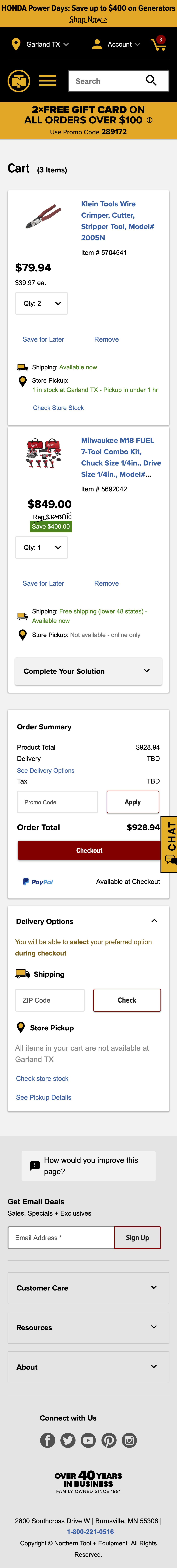 Mobile screenshot of Northern Tool