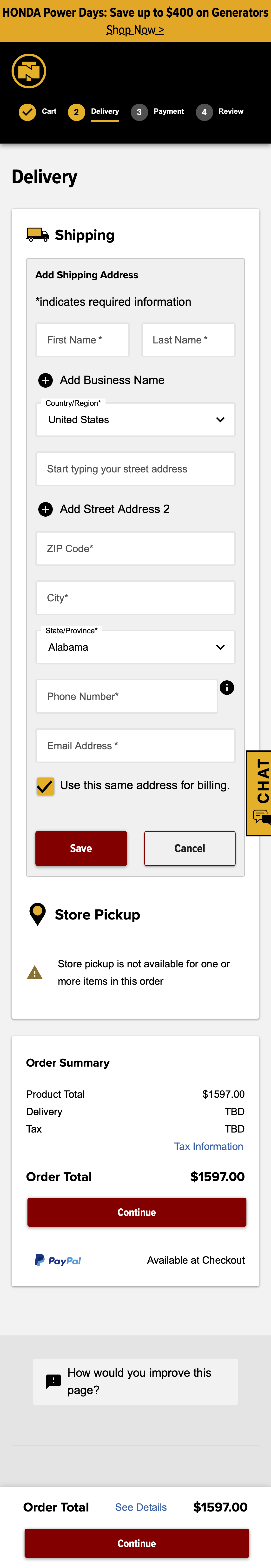 Mobile screenshot of Northern Tool