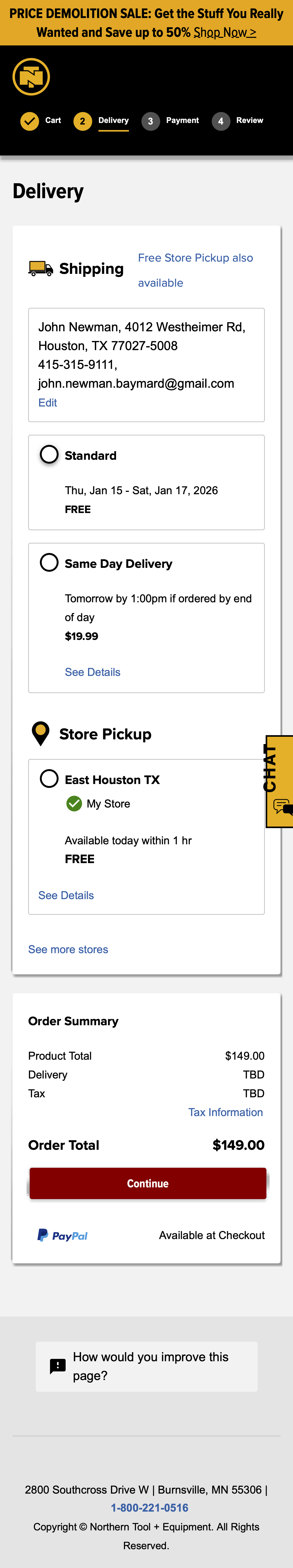 Mobile screenshot of Northern Tool