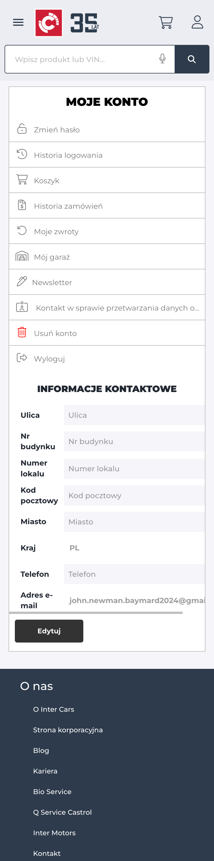 Mobile screenshot of Inter Cars