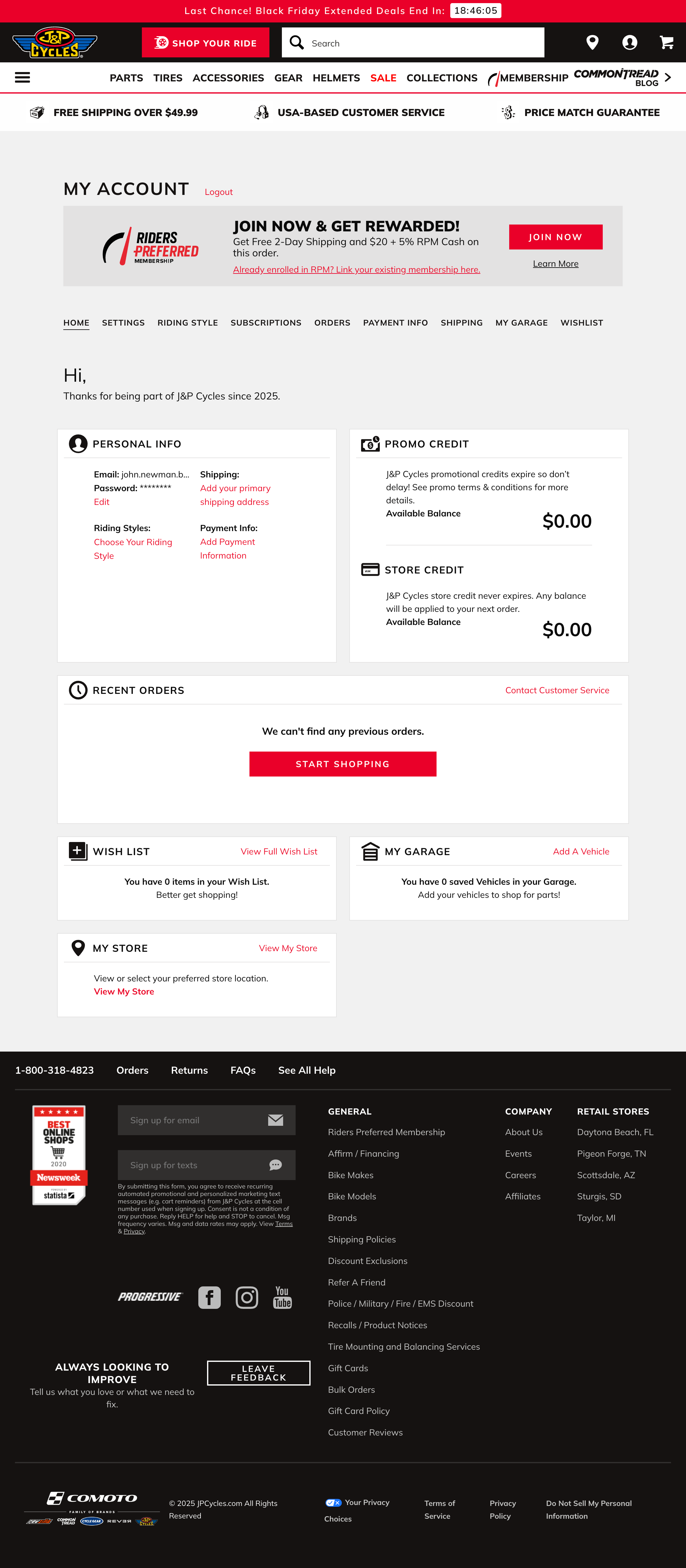 Desktop screenshot of J&P Cycles