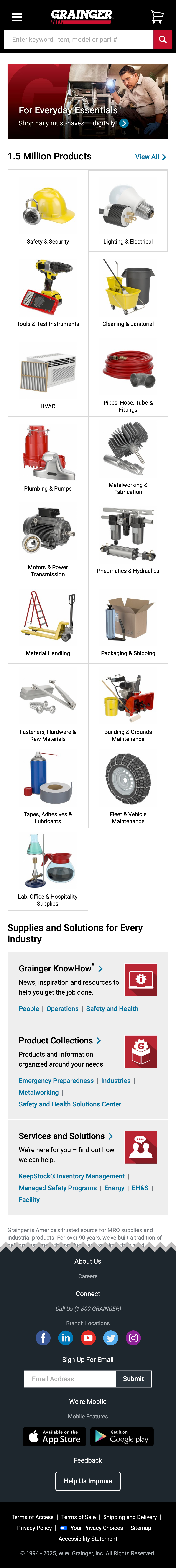 Mobile screenshot of Grainger