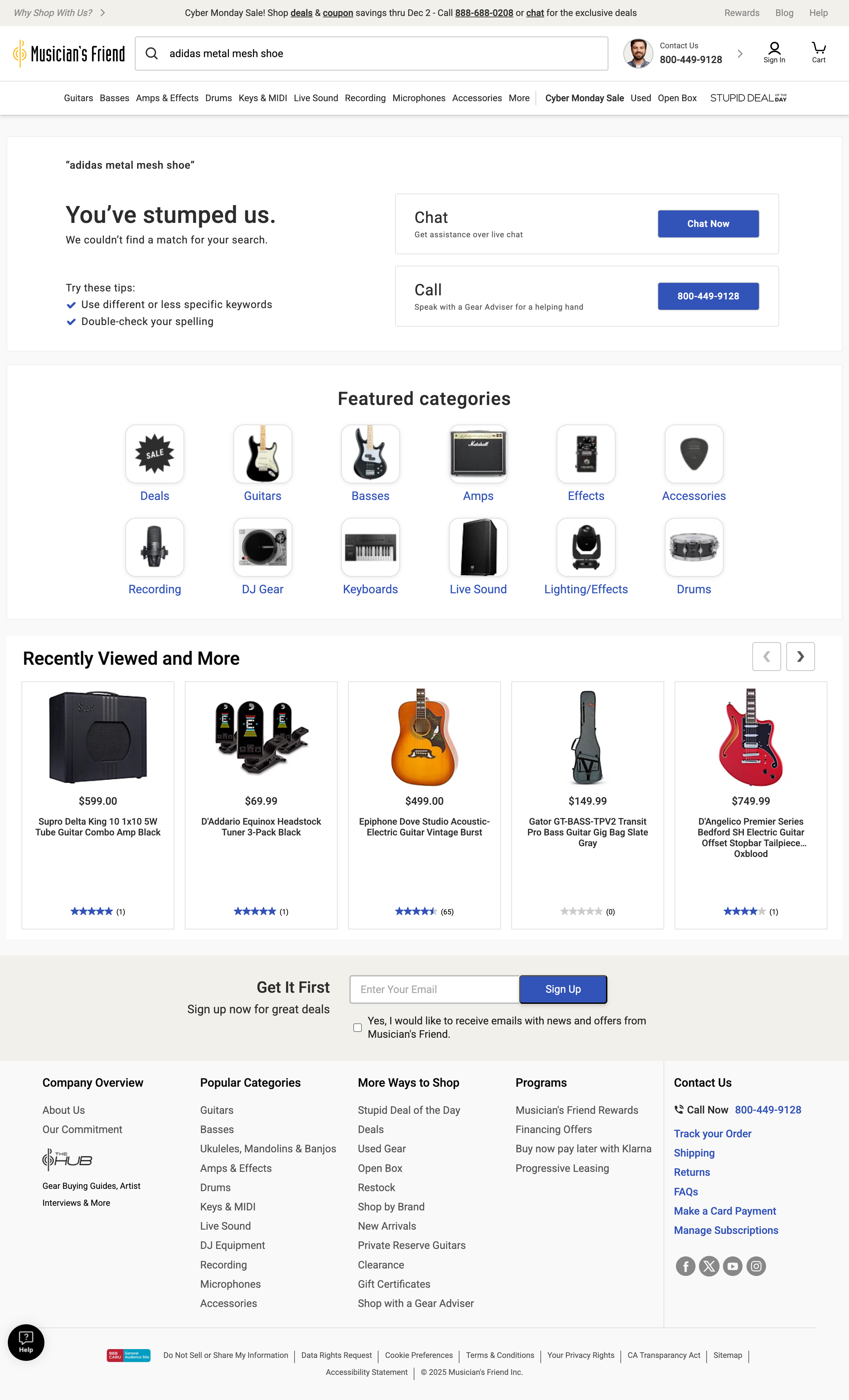 Desktop screenshot of Musician’s Friend