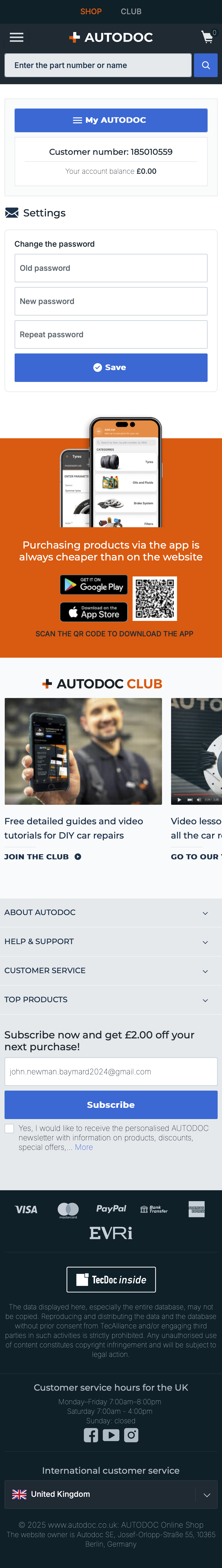 Mobile screenshot of AUTODOC