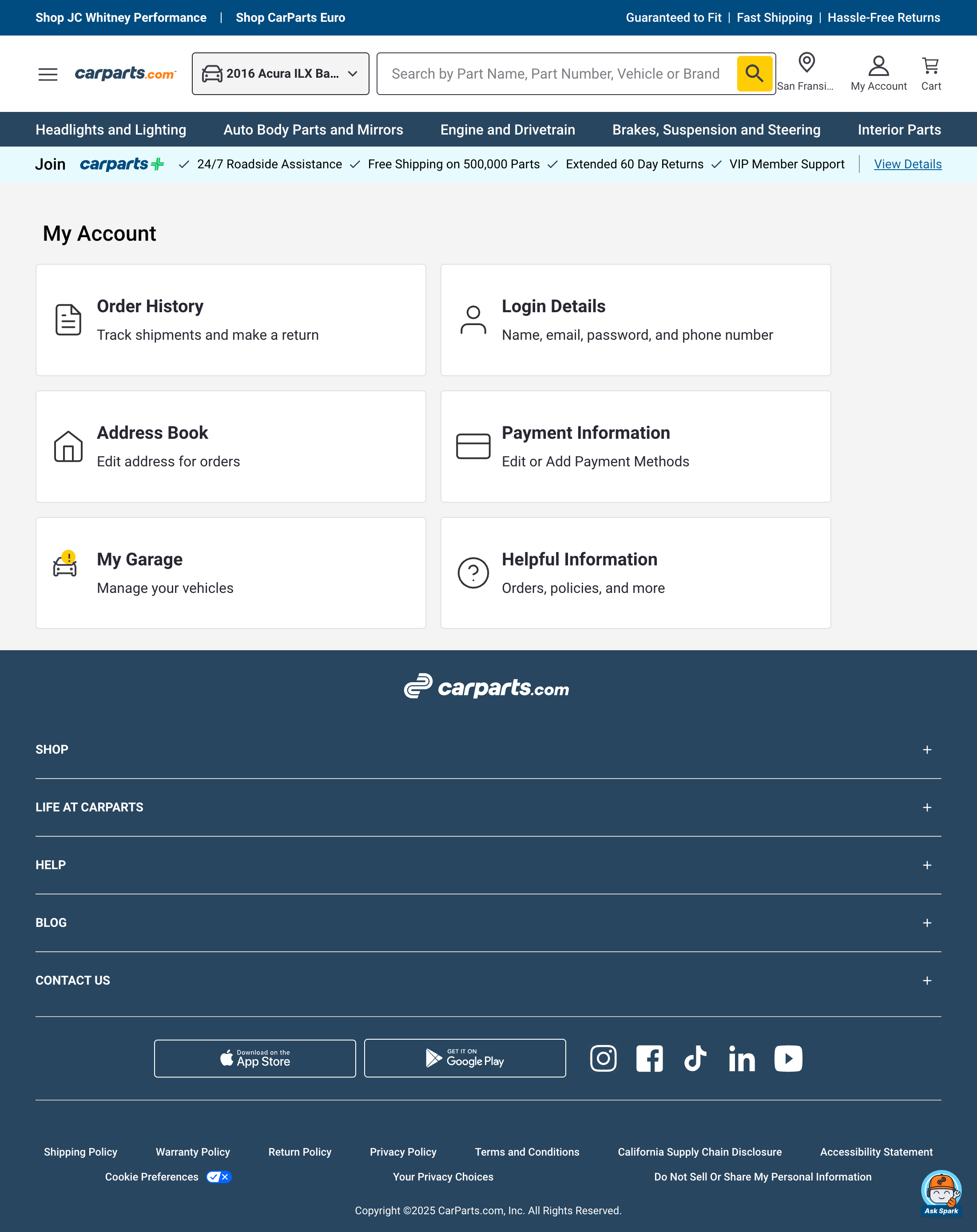 Desktop screenshot of CarParts.com