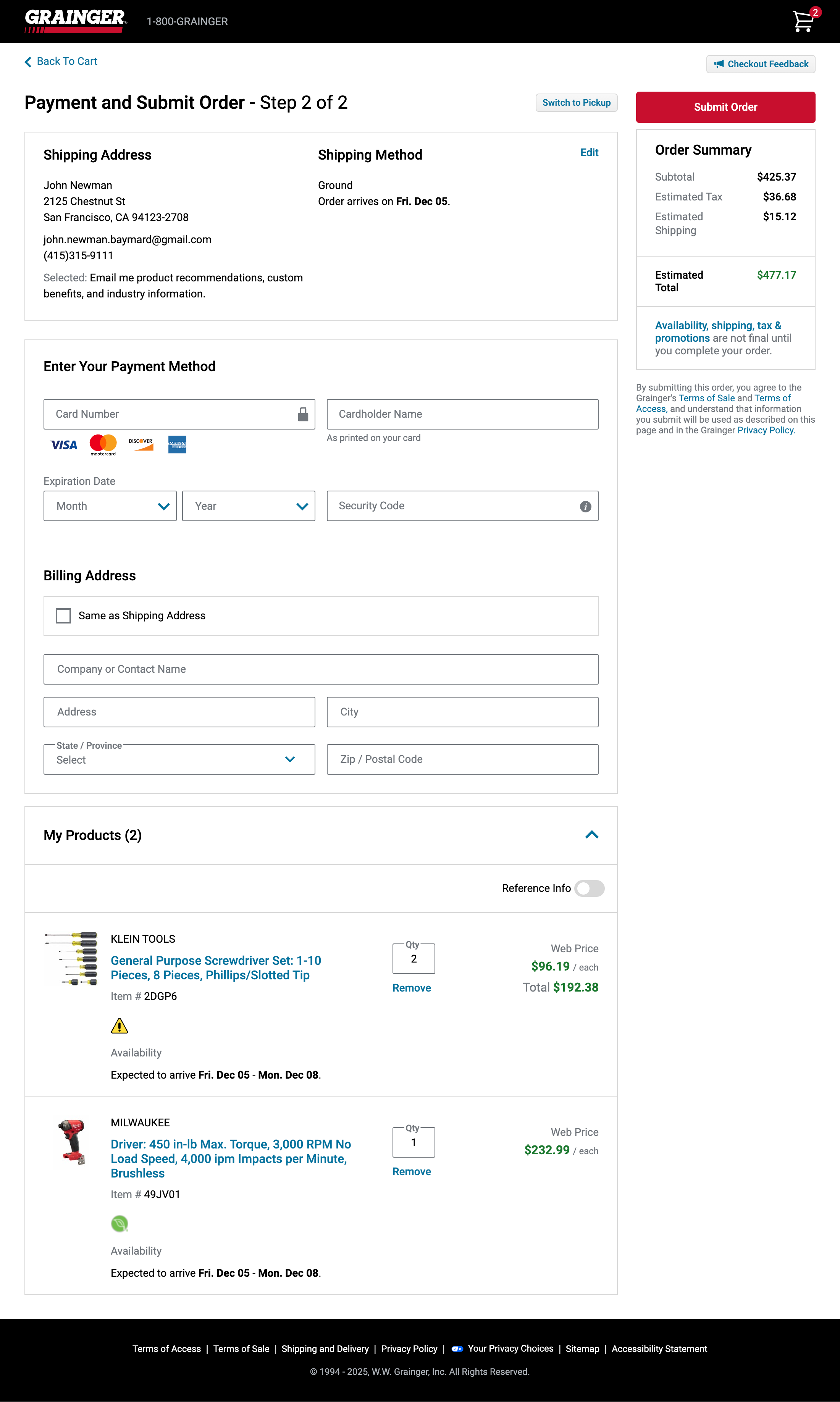 Desktop screenshot of Grainger