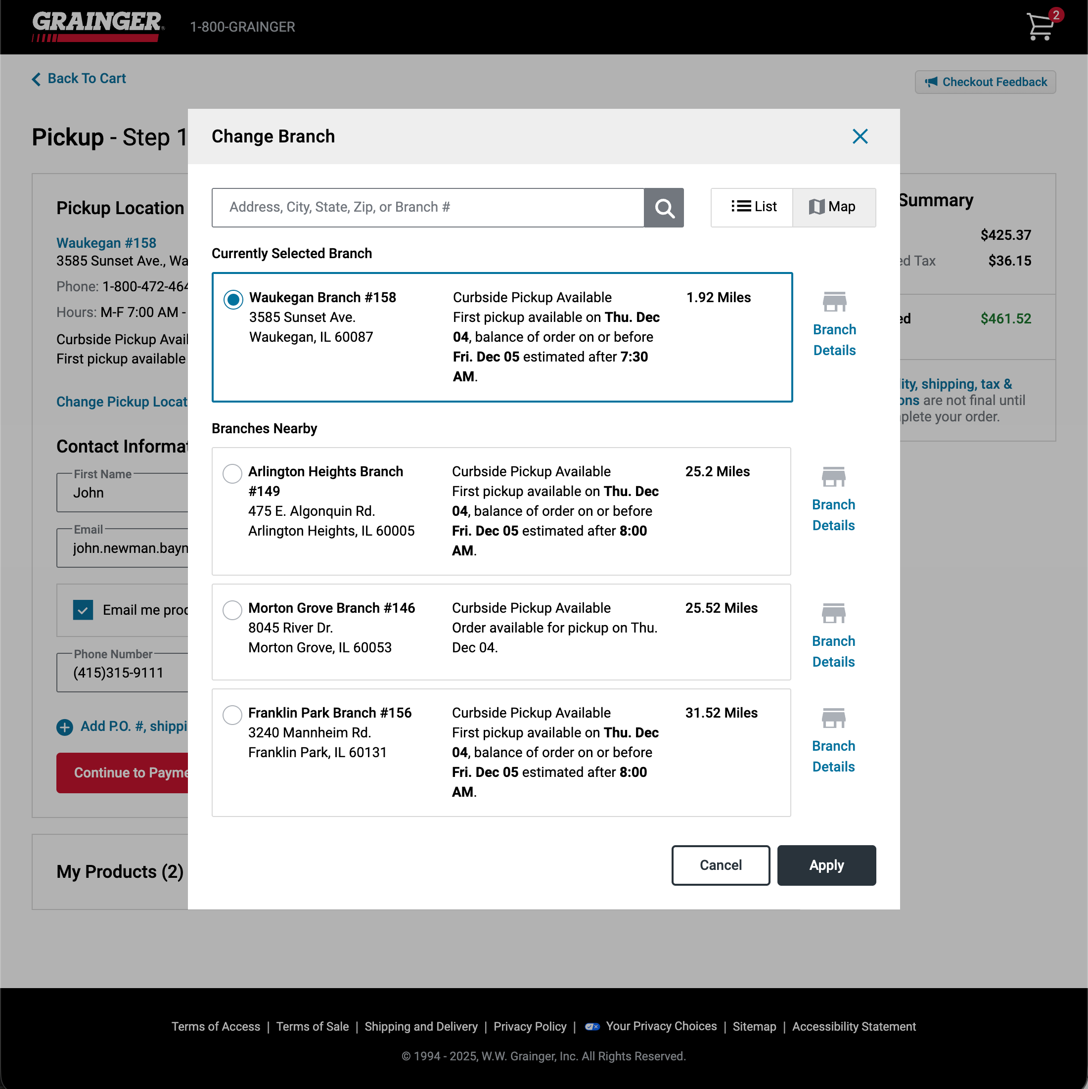Desktop screenshot of Grainger