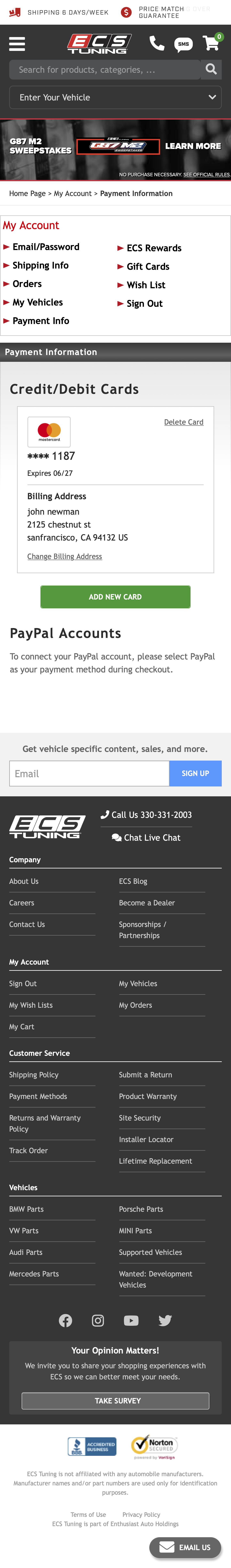 Mobile screenshot of ECS Tuning