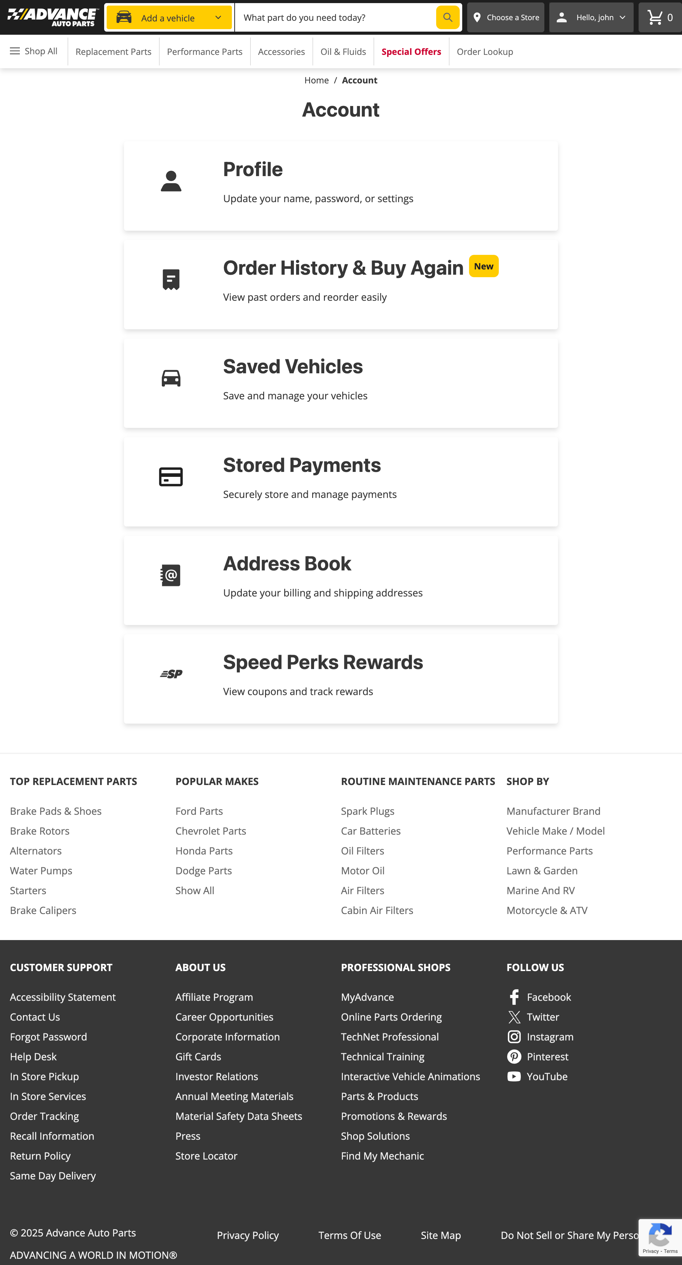 Desktop screenshot of Advance Auto Parts