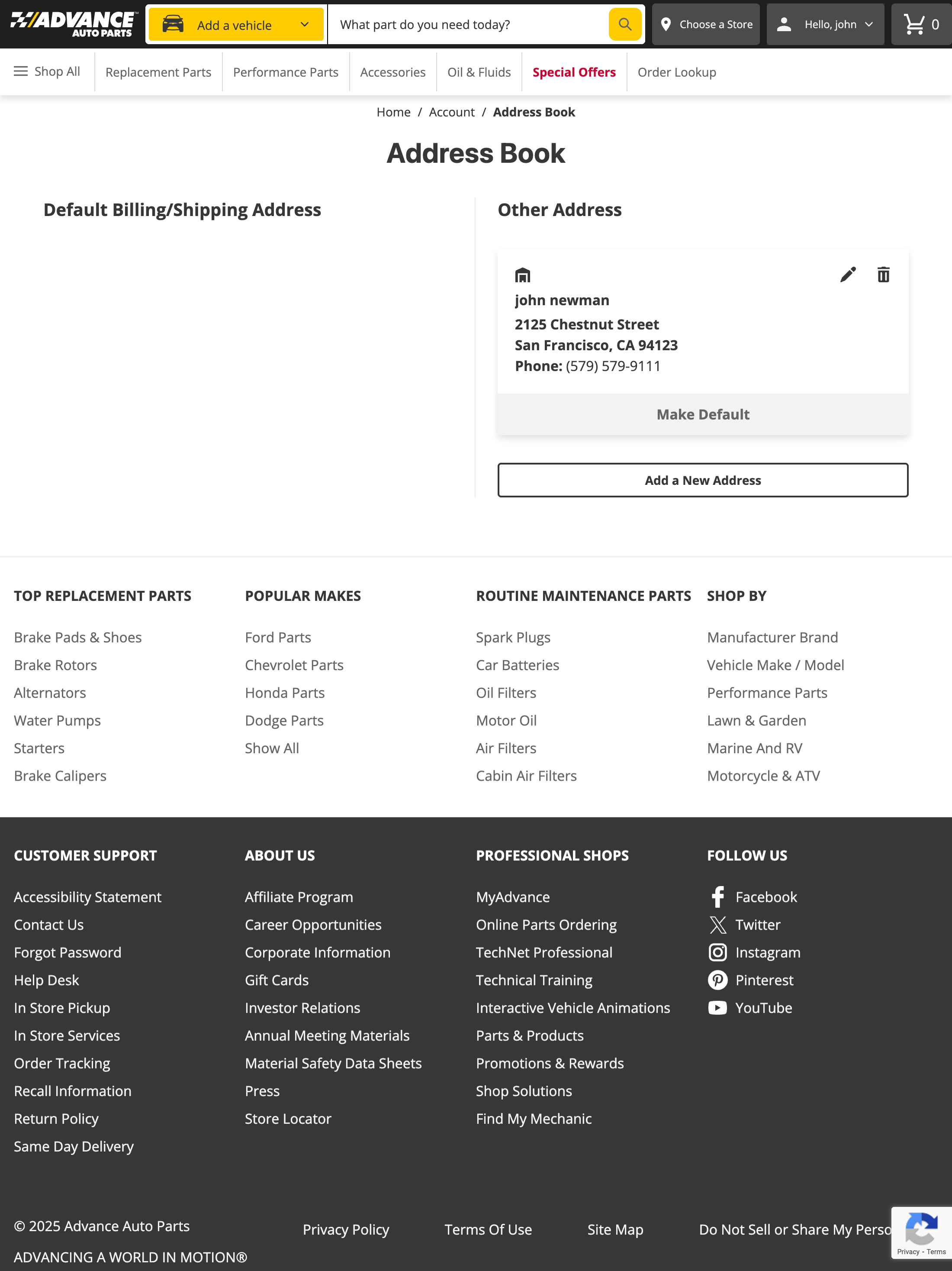 Desktop screenshot of Advance Auto Parts